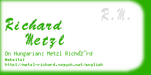 richard metzl business card